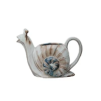 Hello Honey® 26oz. White & Brown Snail Shaped Stoneware Watering Can