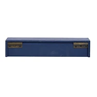 Blue Wood Contemporary Wall Shelf, 3" x 32" x 10"