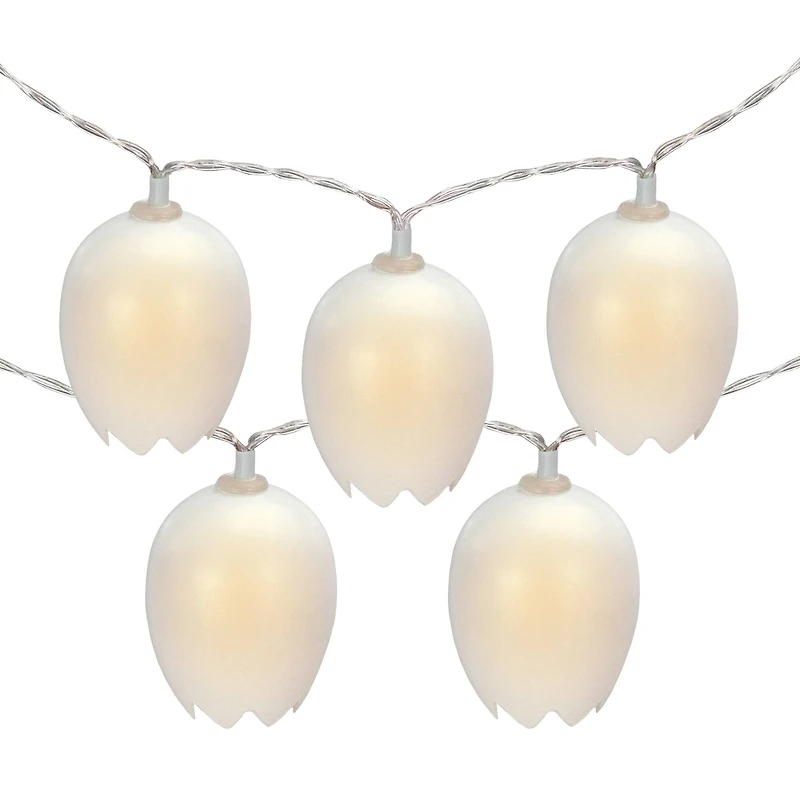 10ct. Cracked Easter Egg LED String Lights with Clear Wire