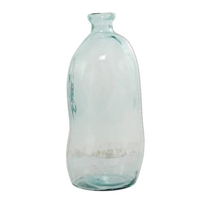 Blue Recycled Glass Handmade Spanish Vase 13" x 13" x 29"