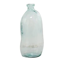 Blue Recycled Glass Handmade Spanish Vase 13" x 13" x 29"