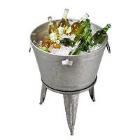 Glitzhome® 26" Galvanized Beverage Tub Accent Table