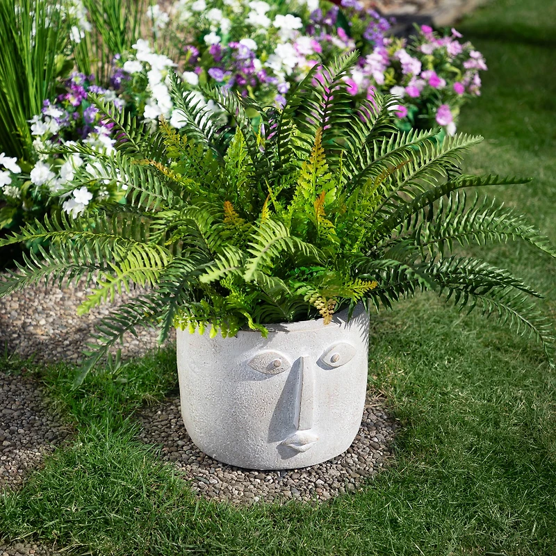 8.5" Small Face Ceramic Outdoor Garden Planter