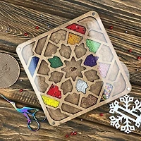 Wonderland Crafts 7.5" Intricate Mandala Bead Organizer with Transparent Cover