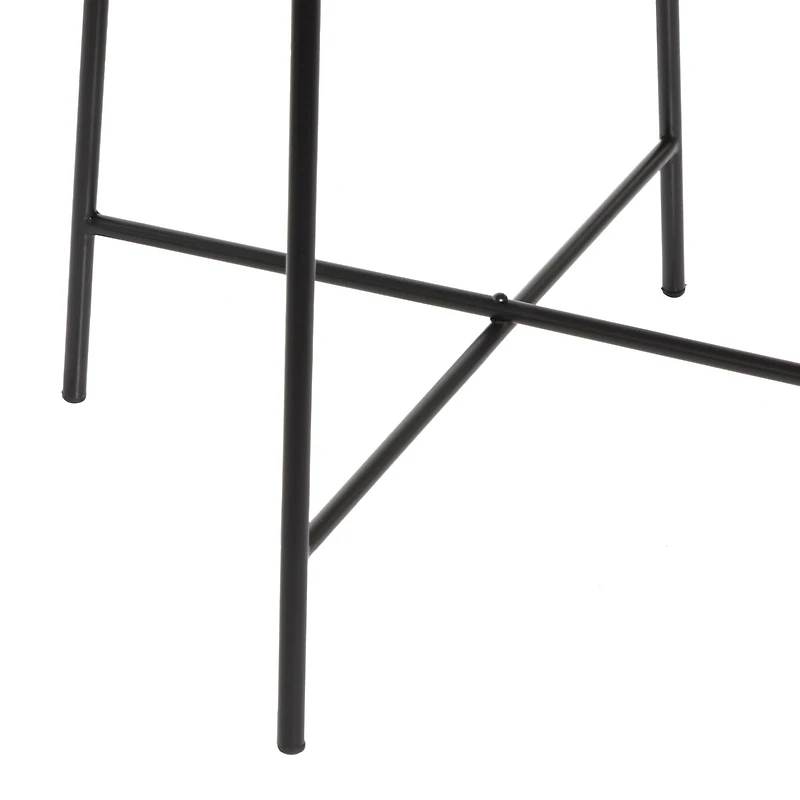 22" Black Metal Contemporary Accent Table