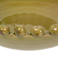 Hello Honey® 16.5" Green Round Hobnail Terra Cotta Decorative Bowl