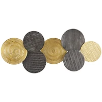 42" Aluminum Carved Design Plates Wall Décor