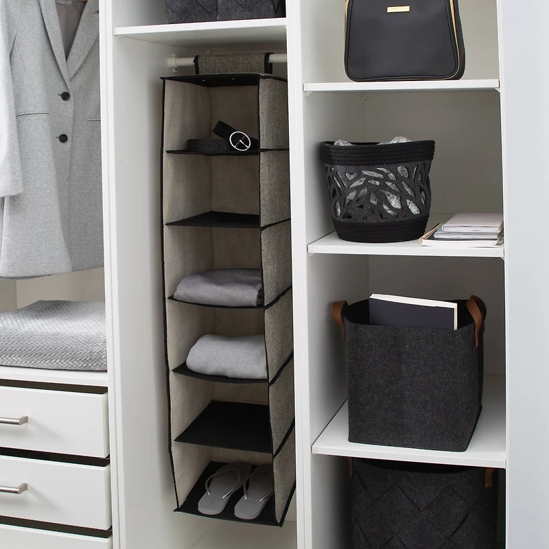 Simplify Black 6 Shelf Closet Organizer