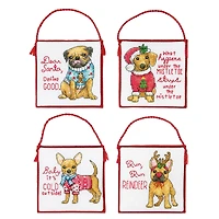 Dimensions® Counted Cross Stitch Kit, Christmas Pups Ornaments