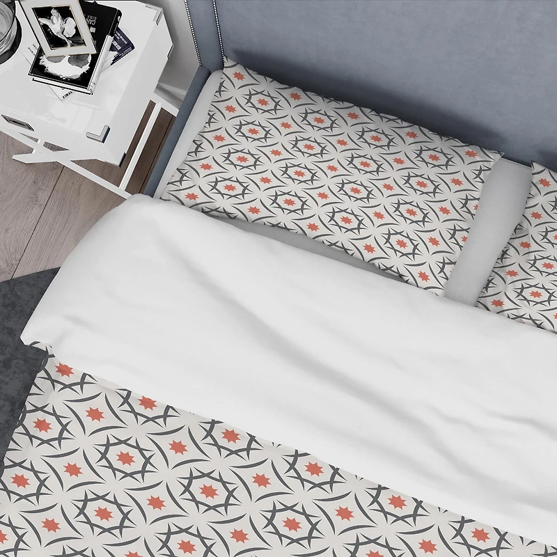 Designart 'Abstract Retro Design V' Mid-Century Duvet Cover Set