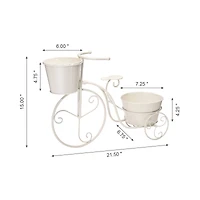 Glitzhome® 21.5'' White Metal Bicycle Plant Stand