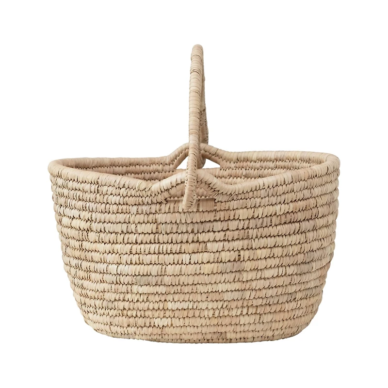 Hello Honey® Hand-Woven Grass & Date Leaf Basket with Handle