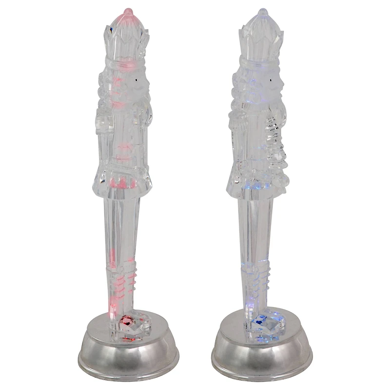 LED Lighted and Musical Nutcracker Christmas Figurines - 12.5" - Set of 2