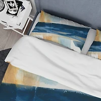 Designart 'Indigo Panel I' Geometric Bedding Set