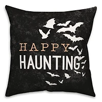 Happy Haunting Bats Throw Pillow