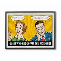 Stupell Industries Morning Coffee Wall Art in Black Frame