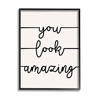 Stupell Industries You Look Amazing Phrase Abstract Line Typography Framed Wall Art