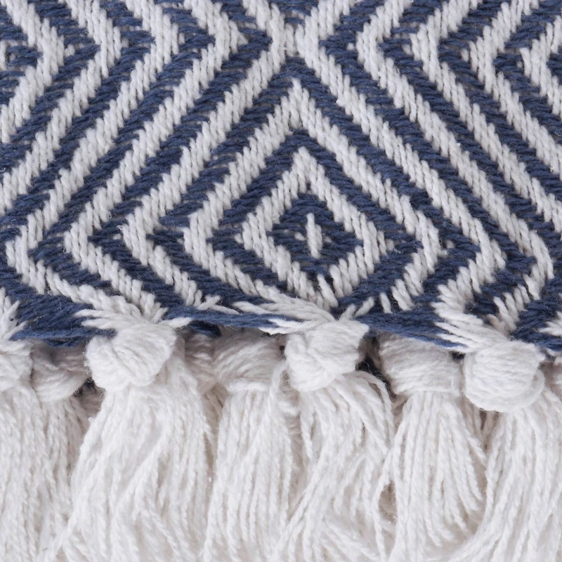 DII® French Blue X-Diamond Geometric Throw
