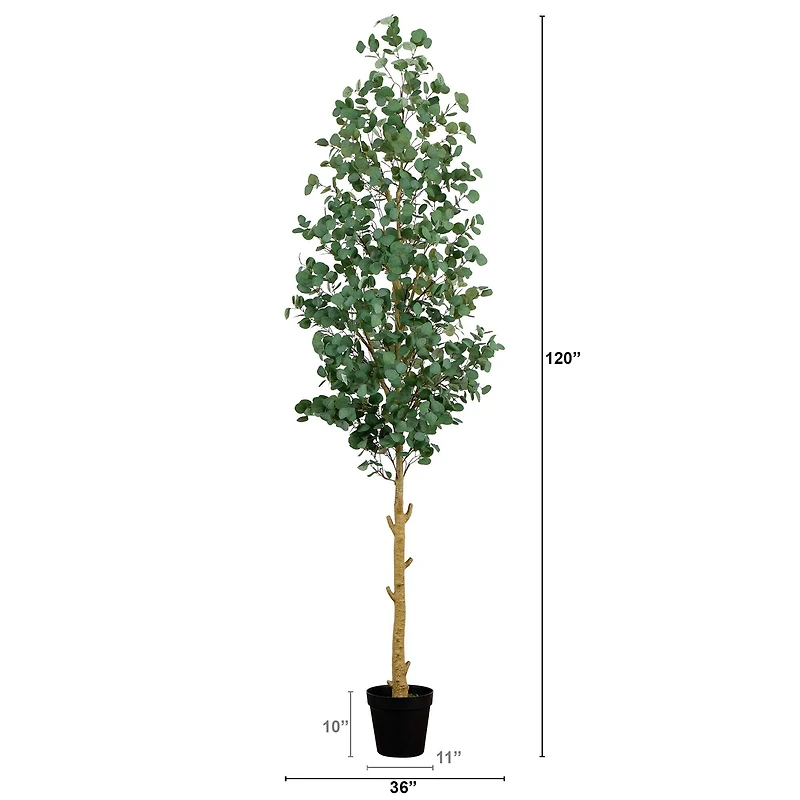 10ft. Potted Green Artificial Eucalyptus Tree