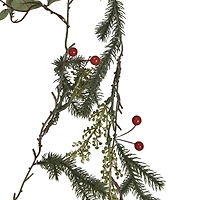 Hello Honey® 6ft. Green Decorative Faux Pine & Mistletoe Garland with Red Berries