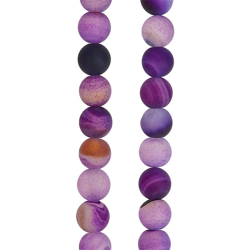 12 Pack: Amethyst Agate Round Beads, 8mm by Bead Landing™