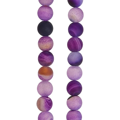 12 Pack:  Amethyst Agate Round Beads, 8mm by Bead Landing™