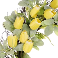 24" Yellow Spring Tulip Wreath