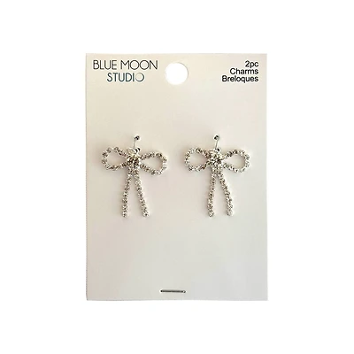 Blue Moon Studio™ Silver-Colored Claw Chain Bow Charms, 2ct.