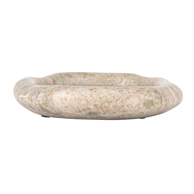 Hello Honey® 8" Beige Oval Marble Serving Tray