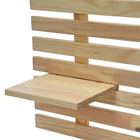 Hello Honey® Adjustable Natural Solid Wood 2-Panel Headboard Set with Wall Storage for Twin, Queen or King