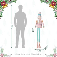 Glitzhome® 60"H Christmas Oversized Fabric Nutcracker With Dangle Legs
