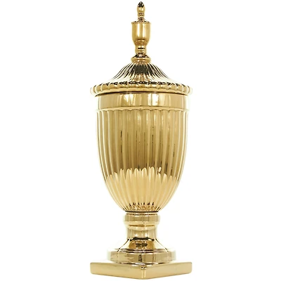 25" Gold Ceramic Tall Decorative Jar