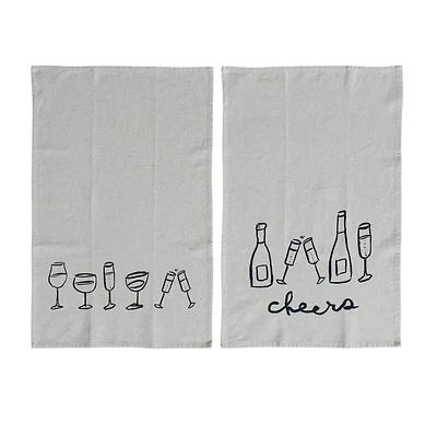 Hello Honey® Spirited Mix Cotton & Linen Cocktail Tea Towels Set