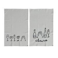 Hello Honey® Spirited Mix Cotton & Linen Cocktail Tea Towels Set
