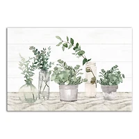 Glass Pots With Plants 36" x 24" Canvas Wall Art