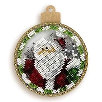 Wonderland Crafts Snowman & Santa Ball Ornament Bead Embroidery Kit
