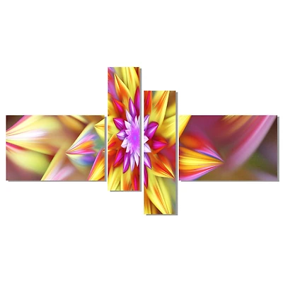 Designart - Large Multi Color Alien Fractal Flower