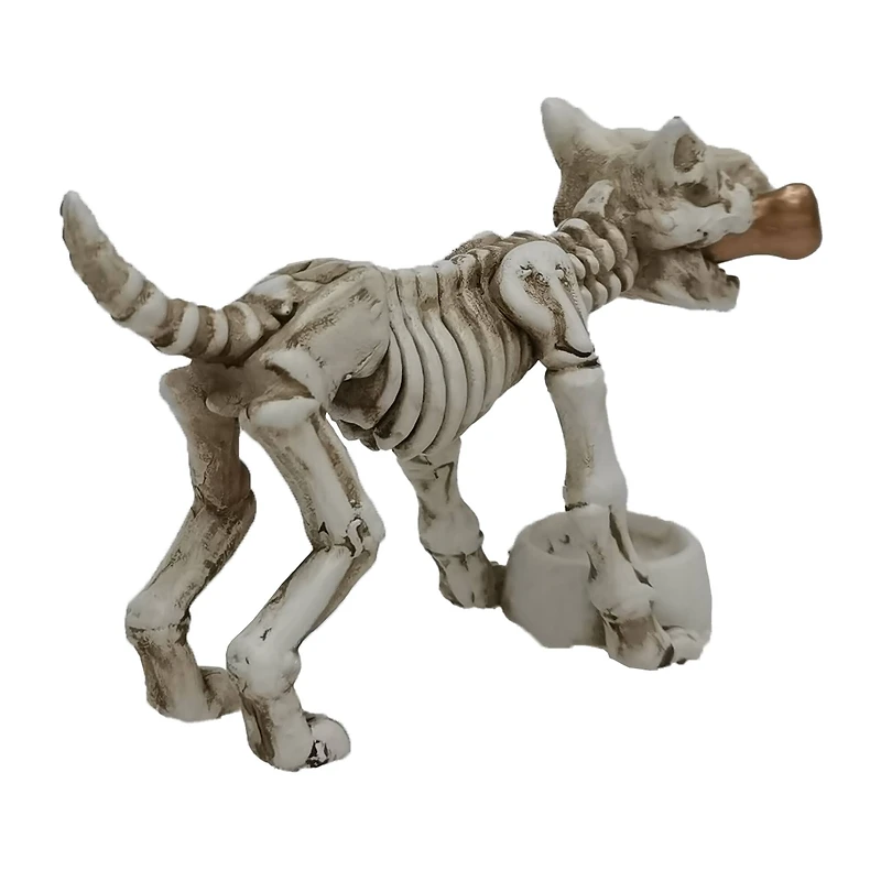 4.5" Skeleton Dog with Bone & Food Bowl Tabletop Décor by Ashland®