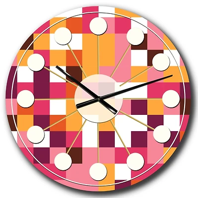 Designart 'Retro Geometric Design Vii Mid-Century Modern Wall Clock