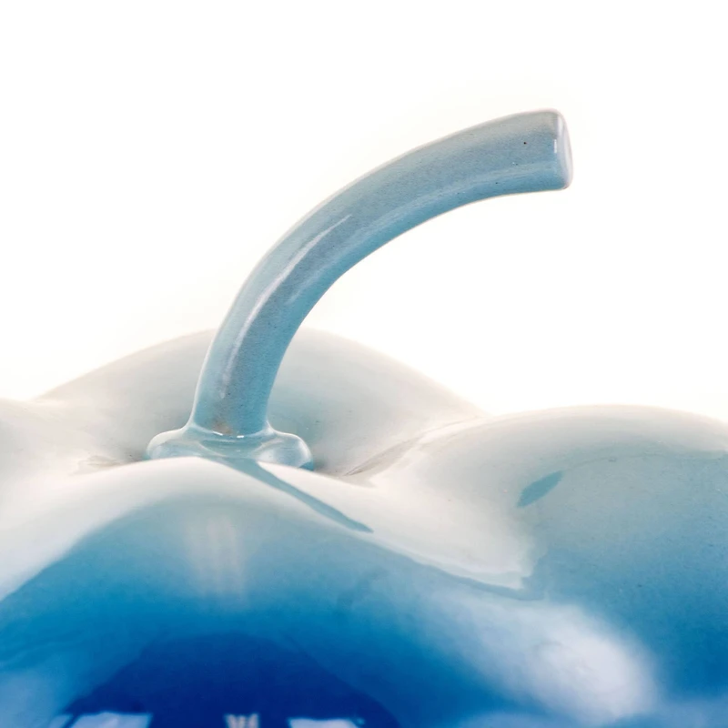 MegaChef 3qt. Blue Pepper Shaped Enameled Cast Iron Casserole