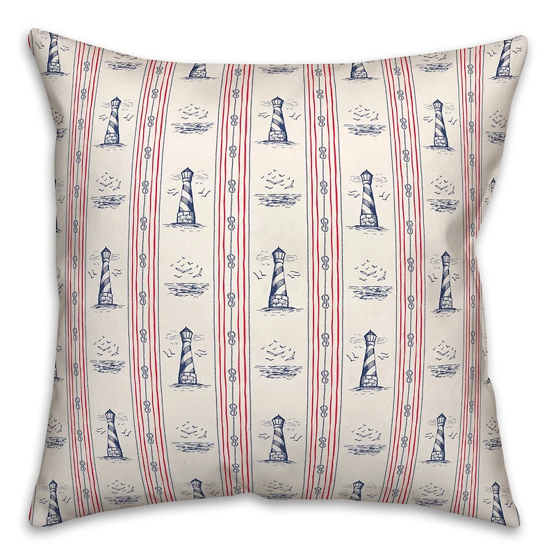 Nautical Lighthouses Throw Pillow