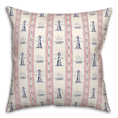 Nautical Lighthouses Throw Pillow