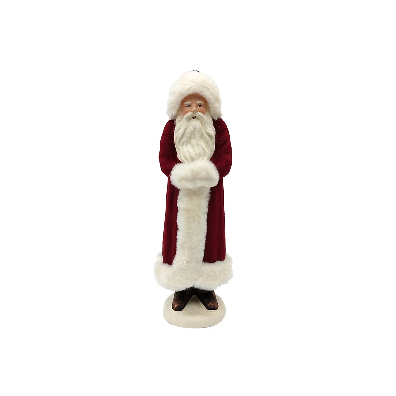 Santa in Cranberry Faux Fur Coat by Ashland
