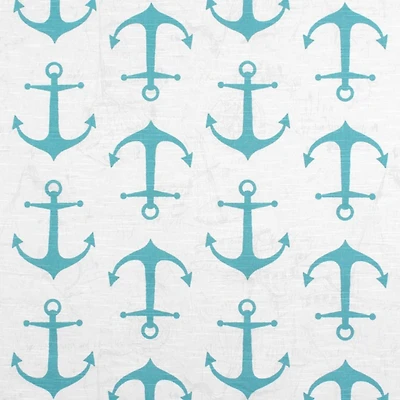 Anchors Coastal Blue Slub
