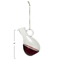 Hello Honey® 4" Red Wine Decanter Glass Ornament