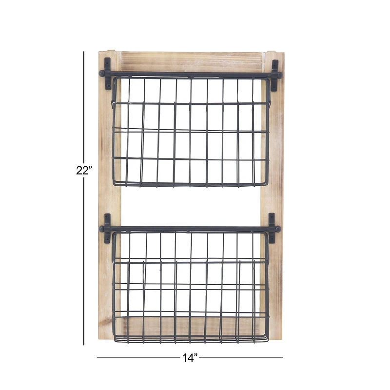 22" Black Metal Farmhouse Magazine Rack Holder