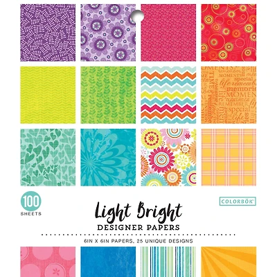 Colorbok® Light Bright Designer Paper Pad, 6" x 6"