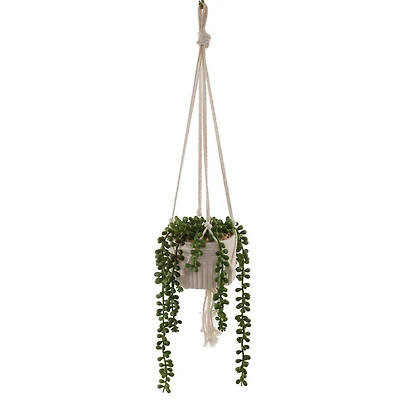 Flora Bunda® 5.5" String Of Pearls Macramé Hanging Ceramic Donkey Tails