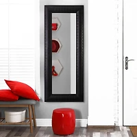 Head West 58" Black Wood Framed Full Length Wall Leaner Mirror