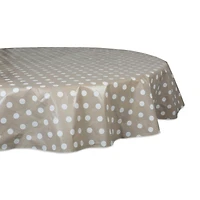 DII® 70" Round Natural Polka Dot Vinyl Tablecloth